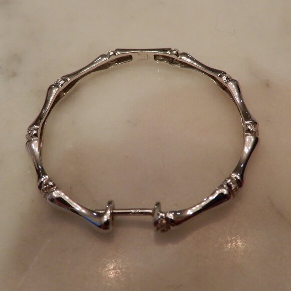 Effy 14 Karat White Gold Single Hoop Bamboo Earring - Picture 1 of 2